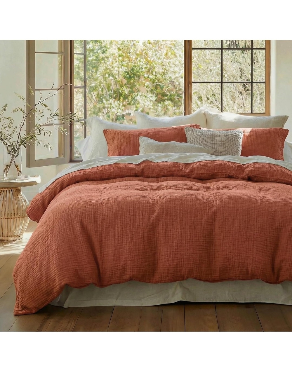 Bedsure 100% Muslin Cotton Duvet Cover King Size - Ultra-Soft Gauze Duvet Cover